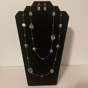 Premier Designs Jewelry - Ice Crystal Necklace & earrings, long trendy 2 pc set